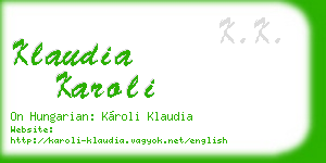 klaudia karoli business card