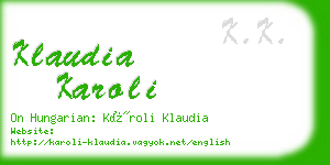 klaudia karoli business card